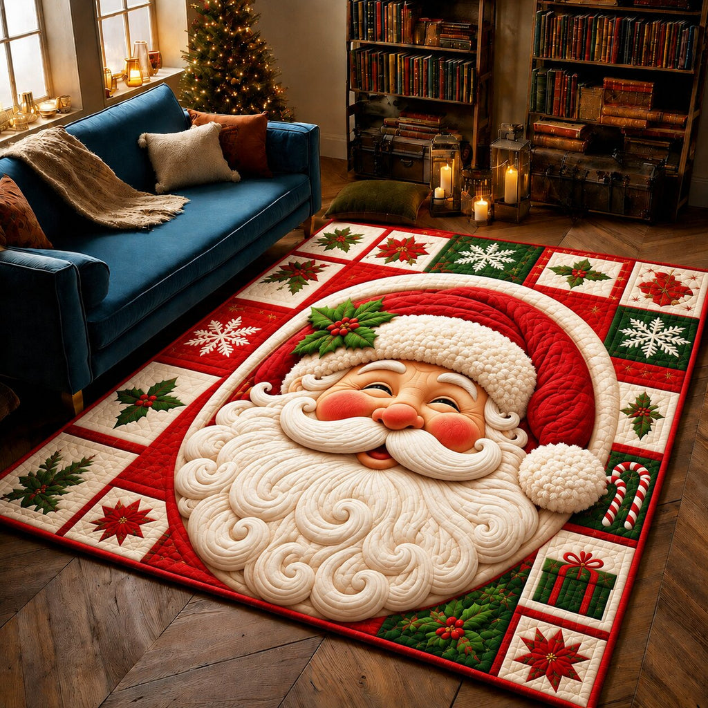 Santa Claus Wonderland area rug in a living room