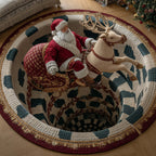 Santa Deer Round Mat Rug - Nature Design | Serene Home Decor