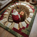 Santa Descent area rug in a living room