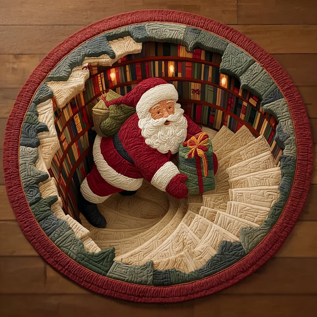 Santa Dream Round Mat Rug - Nature Design | Serene Home Decor