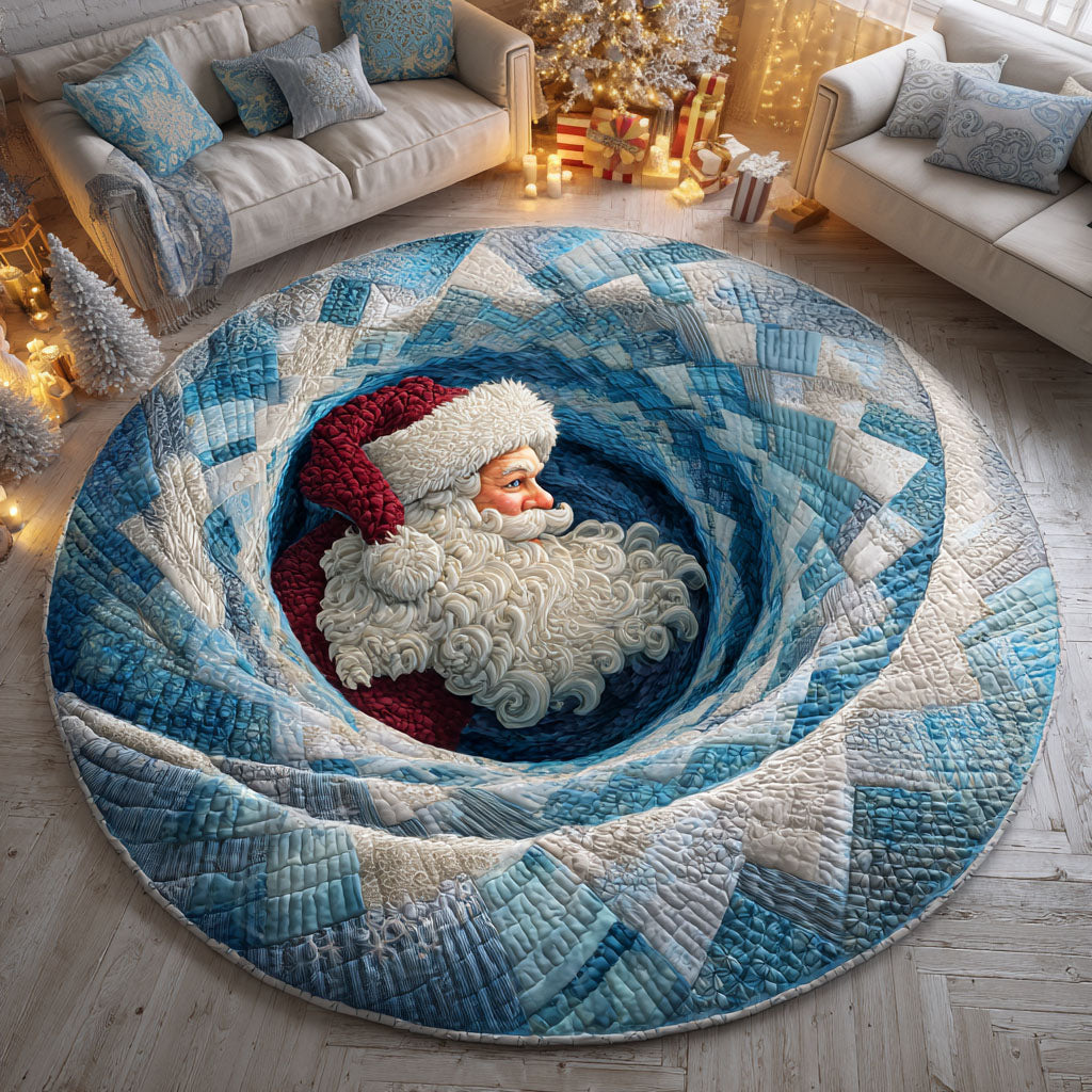 Santa Frost Round Mat Rug