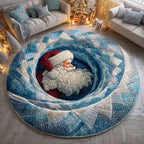 Santa Frost Round Mat Rug