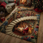 Santa Gift Vortex area rug in a living room