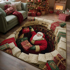Santa Gift Vortex area rug in a living room