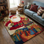 Santa Gifts area rug in a living room