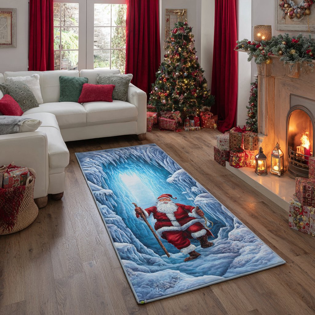 Santa Glow Runner Carpet Runner Rug - Cute Pet Design | Animal Printed Runner Rug