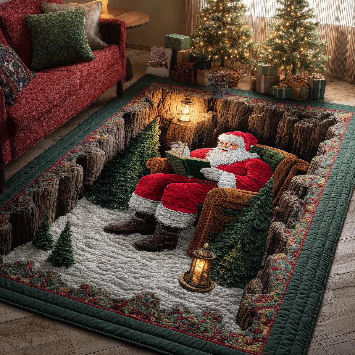 Santa Hobby area rug in a living room