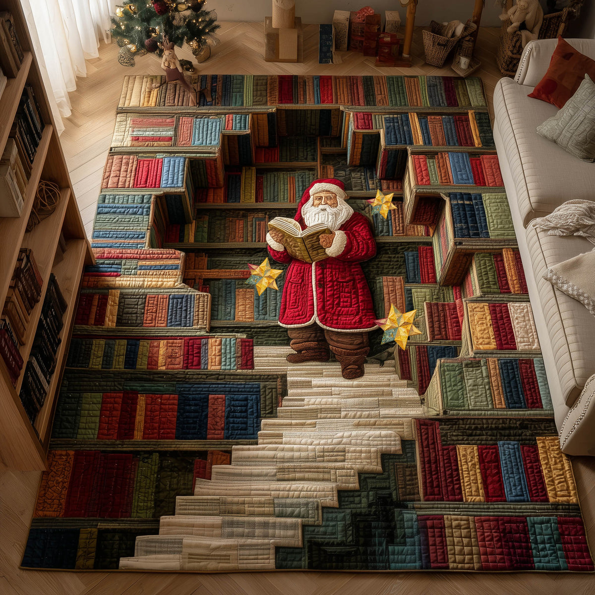 Santa Hobby area rug in a living room