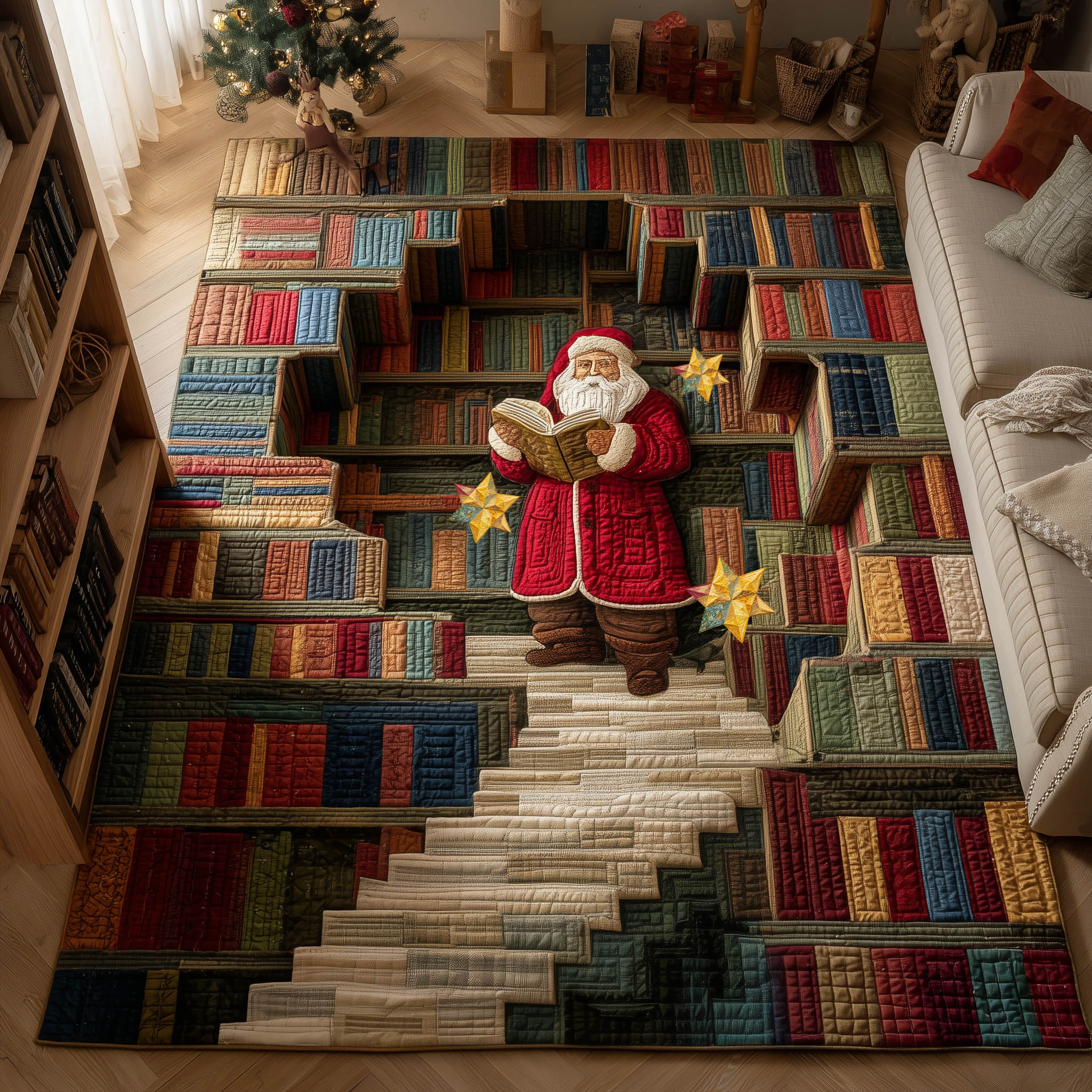 Santa Hobby area rug in a living room