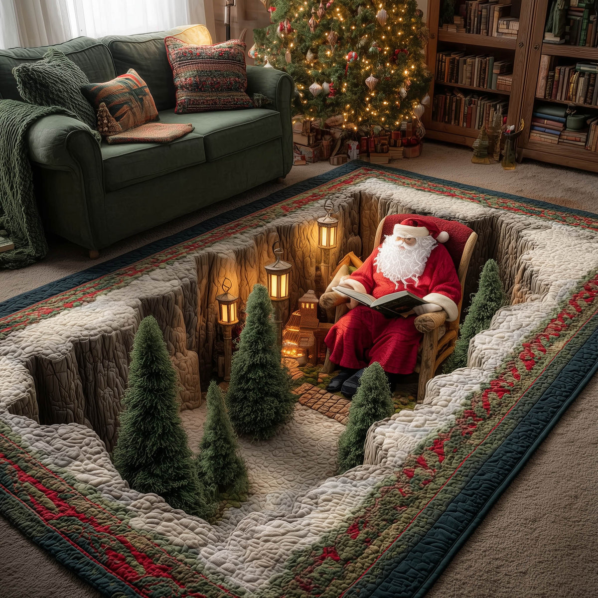 Santa Hobby area rug in a living room