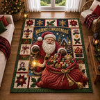 Santa Homecoming area rug in a living room
