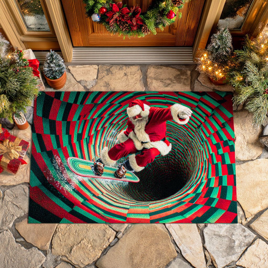 Santa Ice Slide Doormat - Seasonal Holiday Design | Printed Welcome Doormat