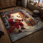 Santa Journey area rug in a living room
