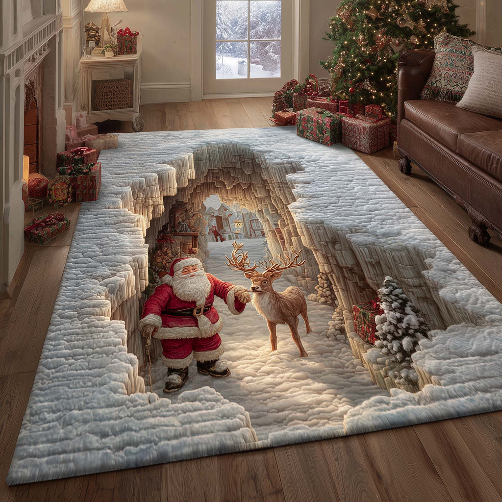 Santa Journey area rug in a living room
