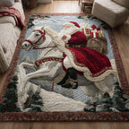 Santa Journey area rug in a living room