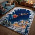 Santa Journey area rug in a living room