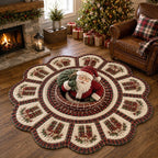 Santa Journey Custom Shape Area Rug - Seasonal Design | Die-Cut Non-Slip Rug - washable non-slip printed rug