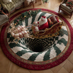 Santa Journey Round Mat Rug - Nature Design | Serene Home Decor