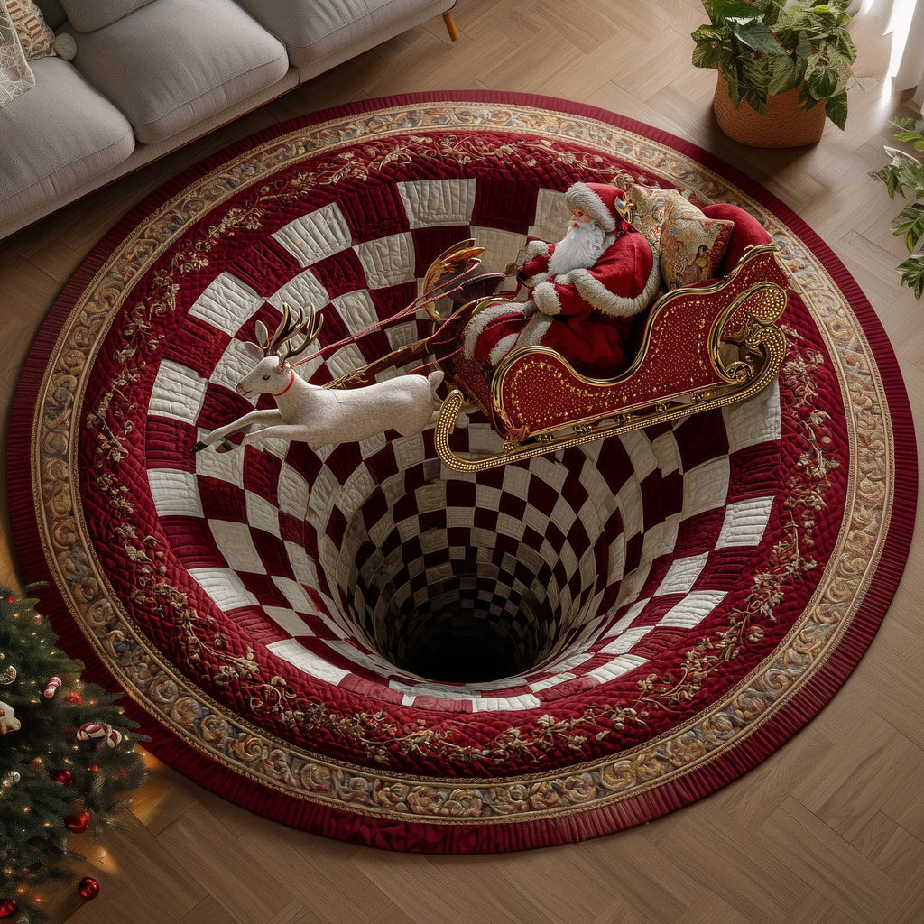 Santa Journey Round Mat Rug - Nature Design | Serene Home Decor