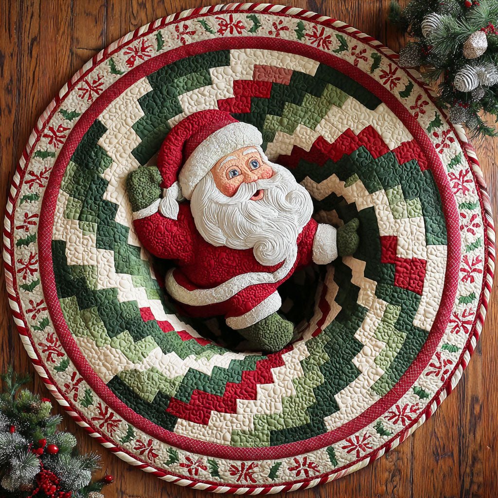 Santa Journey Round Mat Rug - Nature Design | Serene Home Decor