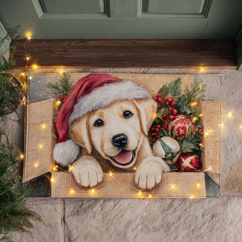 Santa Lab Doormat - Seasonal Holiday Design | Printed Welcome Doormat