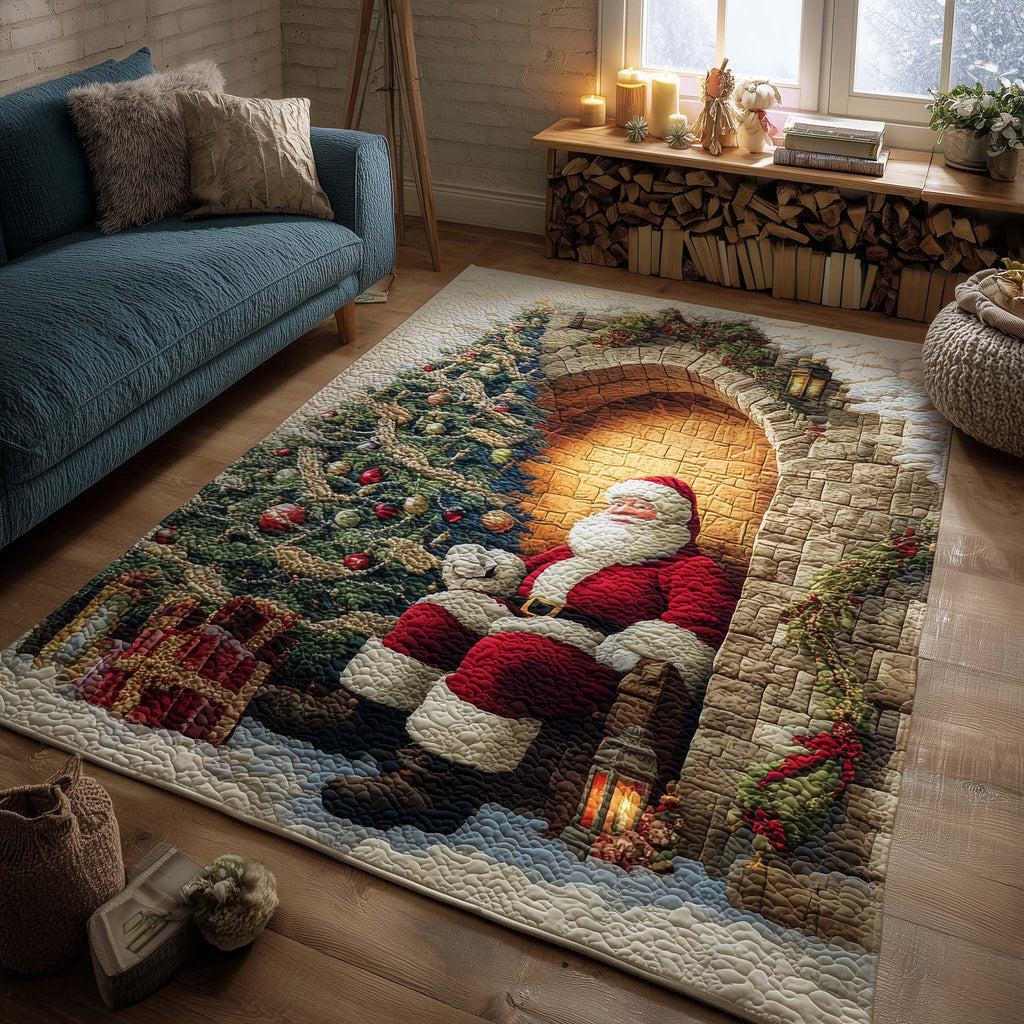 Santa Moment area rug in a living room