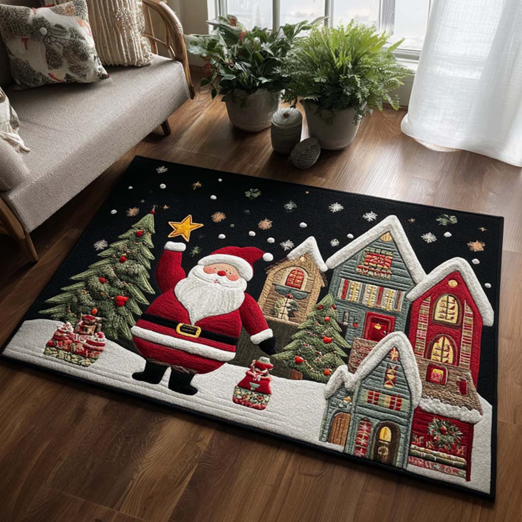Santa Night area rug in a living room