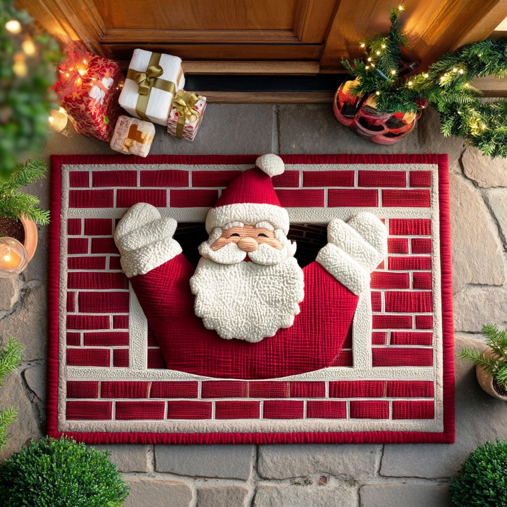 Santa Night Doormat - Seasonal Holiday Design | Printed Welcome Doormat