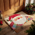 Santa Patchwork Doormat - Seasonal Holiday Design | Printed Welcome Doormat