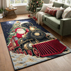 Santa Rail Journey area rug in a living room