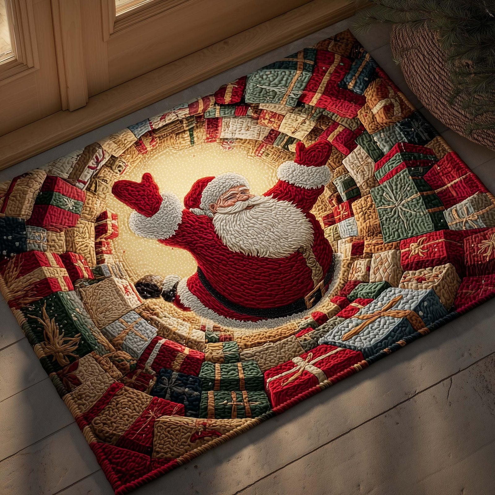 Santa Spirit Doormat - Seasonal Holiday Design | Printed Welcome Doormat