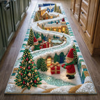 Santa Winterland Runner Rug - Seasonal Design | Festive Runner Rug - washable non-slip printed rug