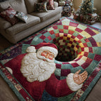 Santa Workshop area rug in a living room