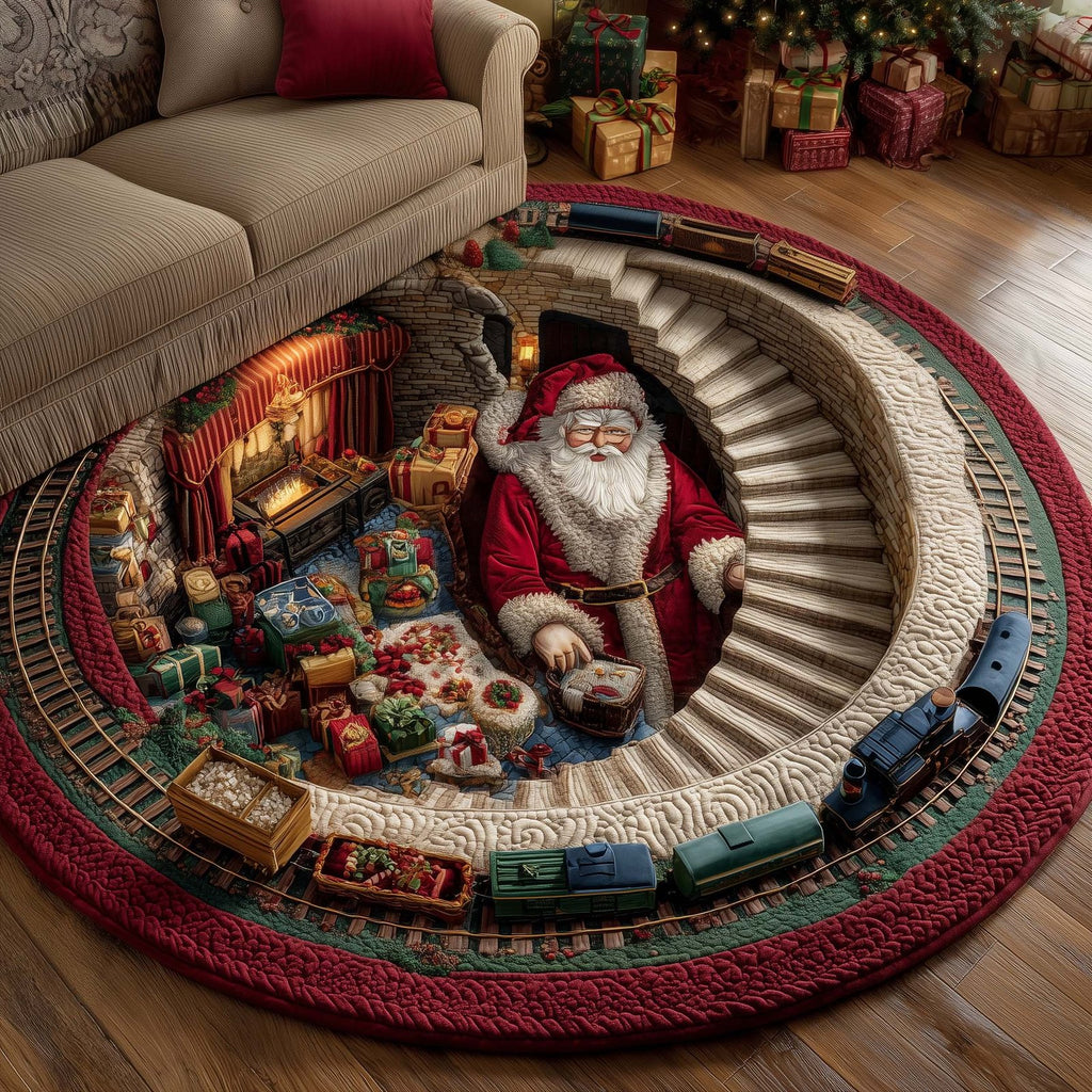 Santa Workshop Round Mat Rug - Nature Design | Serene Home Decor