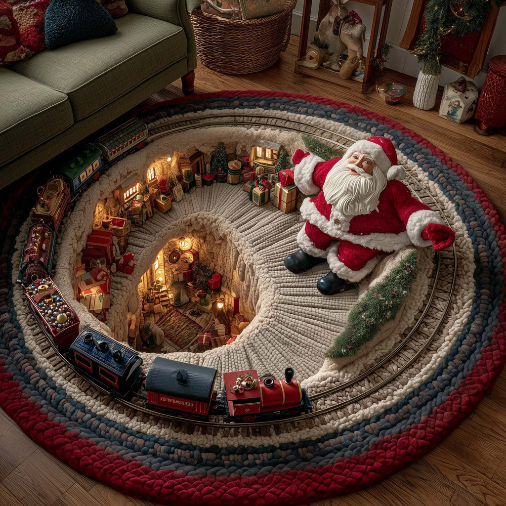 Santa Workshop Round Mat Rug - Nature Design | Serene Home Decor