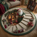 Santa Workshop Round Mat Rug - Nature Design | Serene Home Decor