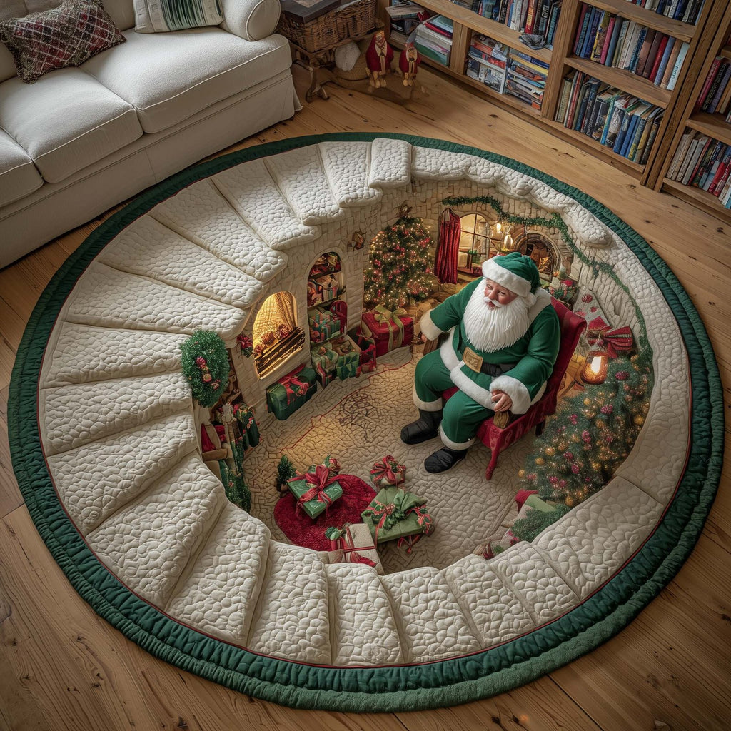 Santa Workshop Round Mat Rug - Nature Design | Serene Home Decor