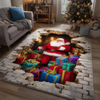 Santa Workshop Wonder area rug in a living room