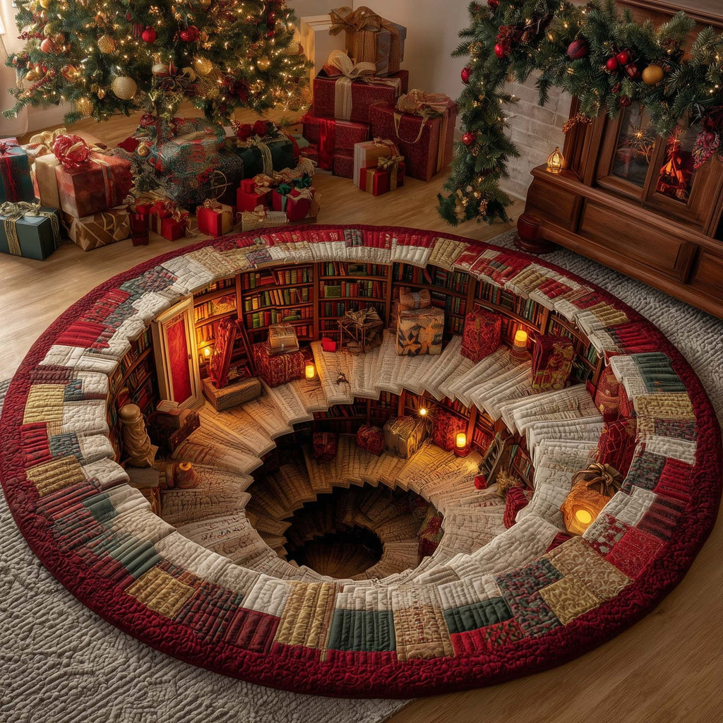 Santa's Gift Spiral Round Mat Rug - Nature Design | Serene Home Decor