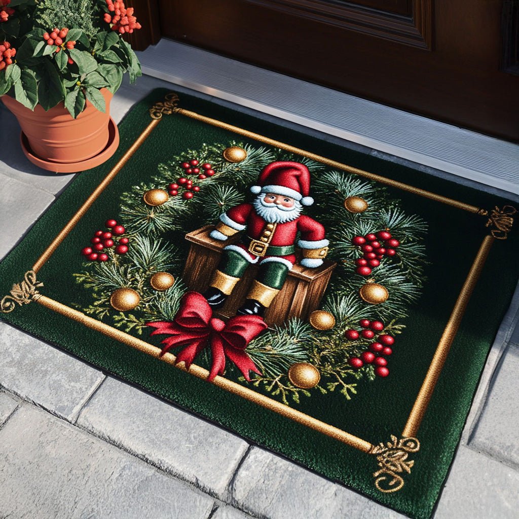 Santas Welcome Doormat - Seasonal Holiday Design | Printed Welcome Doormat