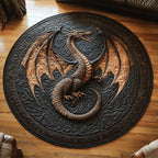 Sapphire Claw Round Mat Rug - washable non-slip printed rug