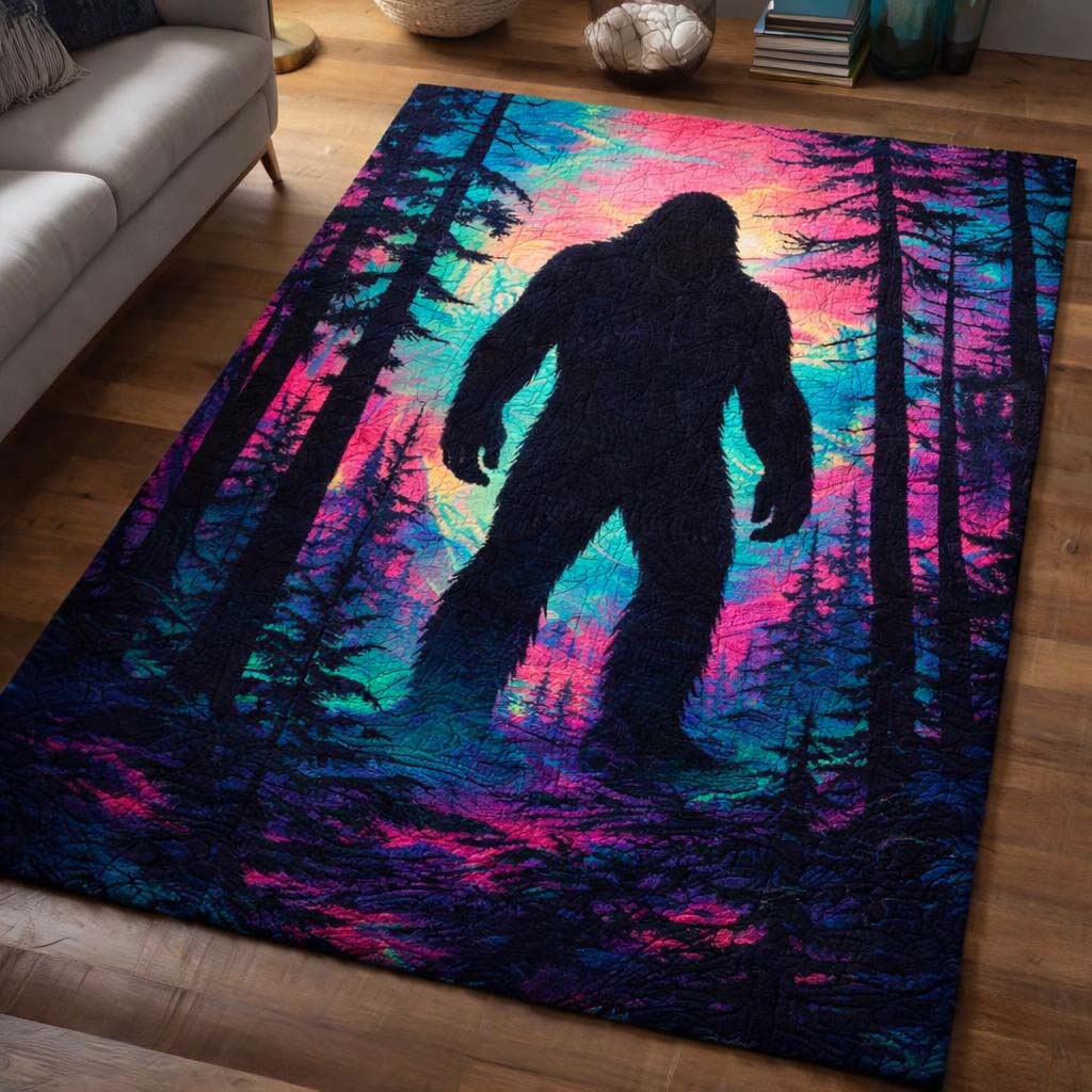 Sasquatch area rug in a living room
