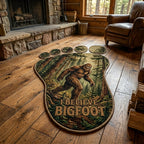 Sasquatch Ridge Custom Shape Area Rug - Nature Design | Die-Cut Non-Slip Rug - washable non-slip printed rug