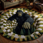 Sasquatch Trail (Design 5) Round Mat Rug - washable non-slip printed rug