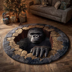 Sasquatch Trail Round Mat Rug - washable non-slip printed rug