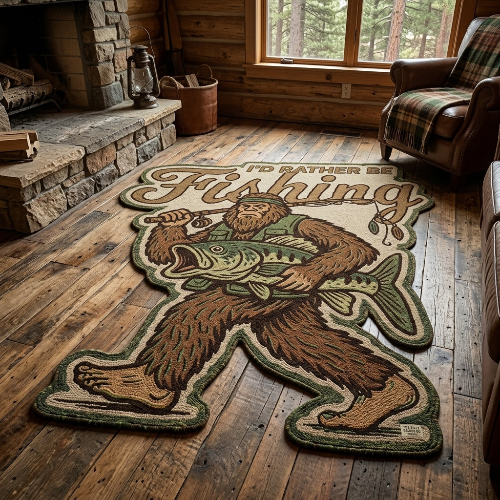Sasquatch Woods Custom Shape Area Rug - Nature Design | Die-Cut Non-Slip Rug - washable non-slip printed rug