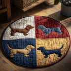 Sausage Dogs Round Mat Rug - Cute Pet Design | Animal Printed Home Decor