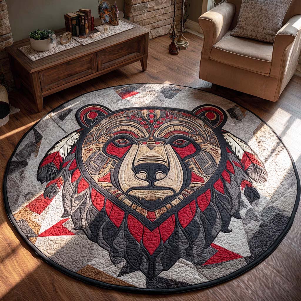Savage Roar Round Mat Rug - washable non-slip printed rug