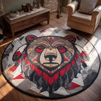 Savage Roar Round Mat Rug - washable non-slip printed rug