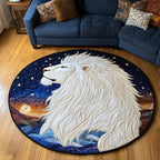 Savanna Roar Round Mat Rug - washable non-slip printed rug